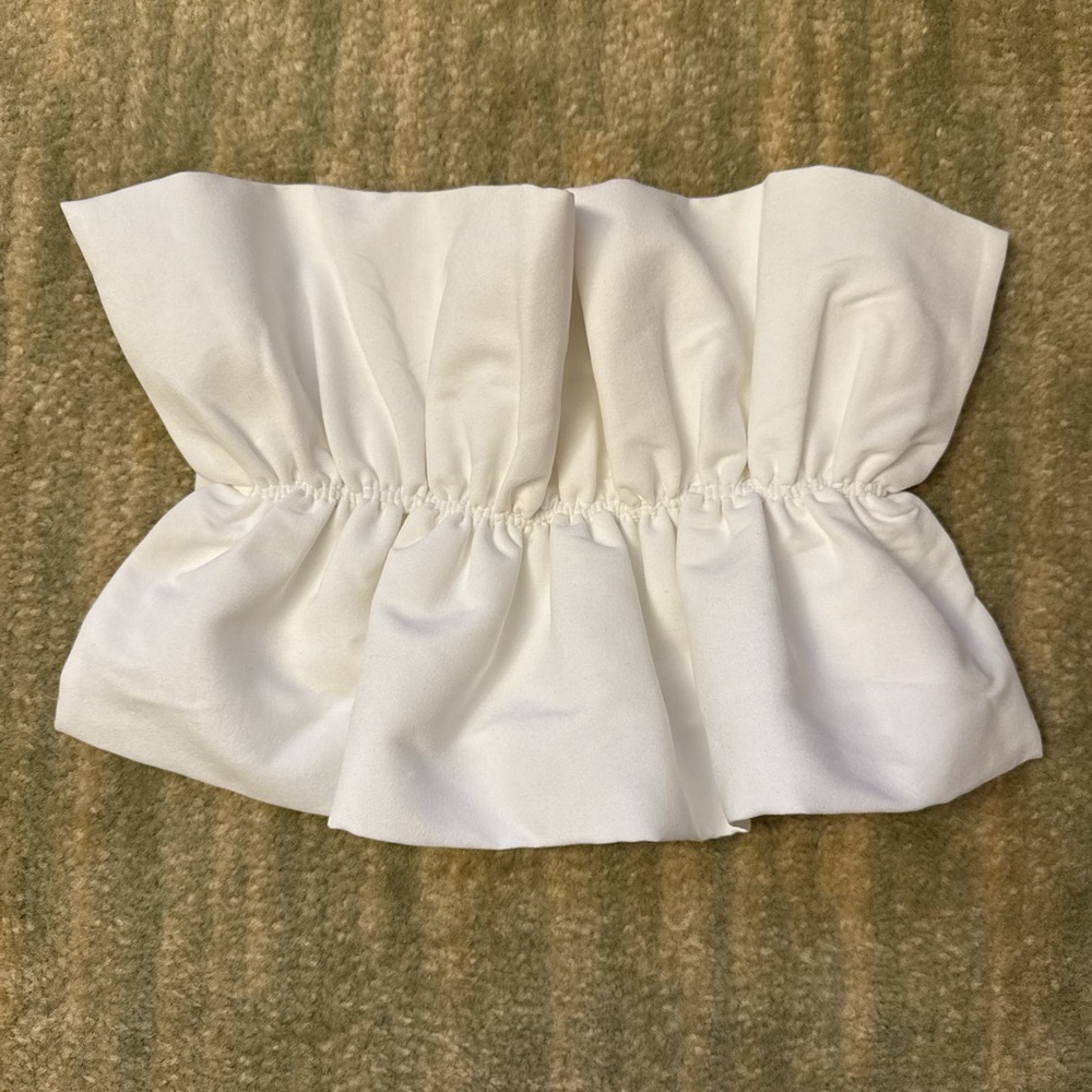 NWOT Zara Ruffle Tube Top (White)